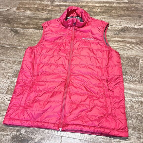 Columbia Other - Columbia Omni Heat Vest Mens M Red Puffer Outdoors Sportswear Cinch Base Pockets